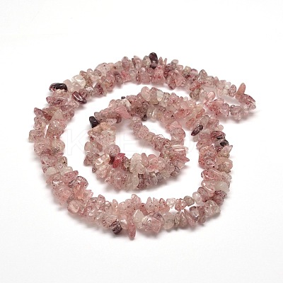 Natural Strawberry Quartz Chip Bead Strands X-G-M205-59-1