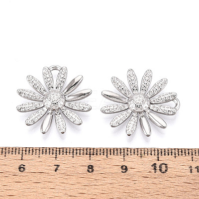 304 Stainless Steel Daisy Pendants STAS-T069-43P-1