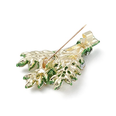 Rhinestone Wheat Brooch Pin JEWB-C003-01-1