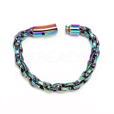 304 Stainless Steel Rope Chain Bracelets for Men Women FS-WG363AE-05-1