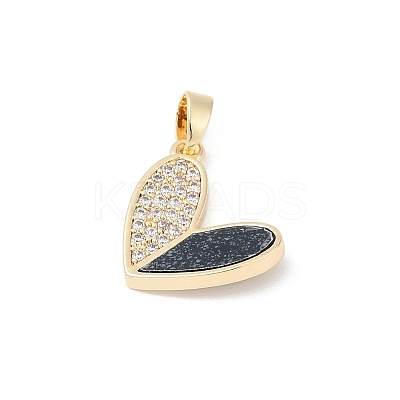 Brass Micro Pave Clear Cubic Zirconia Pendants KK-R213-06G-02-1