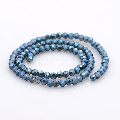 Full Rainbow Plated Glass Faceted(32 Facets) Round Spacer Beads Strands GLAA-A027-3mm-FR01-1