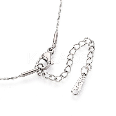 304 Stainless Steel Brass Cubic Zirconia Heart with Arrow Pendant 304 Stainless Steel Chain Necklaces NJEW-T018-07P-1
