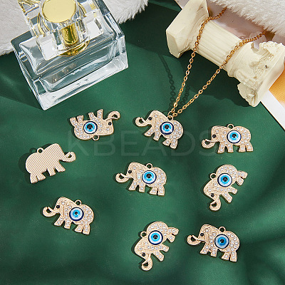 24Pcs Alloy Rhinestone Pendants ALRI-GO0001-01-1