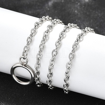 Non-Tarnish 304 Stainless Steel Cable Chain Necklaces X-NJEW-JN01471-1