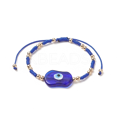 3Pcs 3 Color Evil Eye Lampwork & Glass Seed Braided Bead Bracelets Set for Women BJEW-JB09250-1