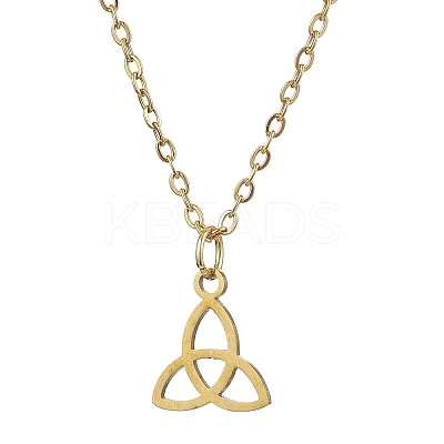 Trinity Knot/Triquetra 304 Stainless Steel Pendant Necklaces NJEW-JN04882-01-1