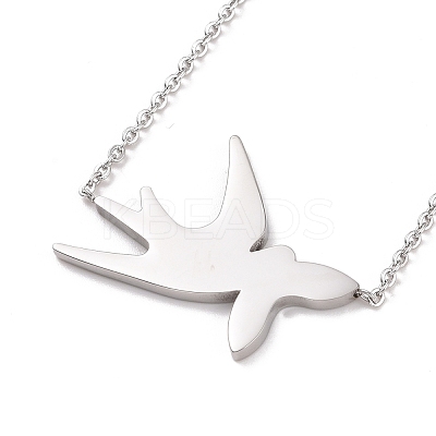 Colorful Enamel Swallow and Fish Pendant Necklace NJEW-G019-01P-1