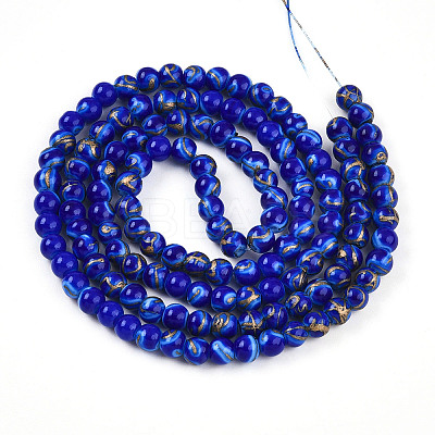 Baking Paint Glass Beads Strands DGLA-N010-6mm-05-1