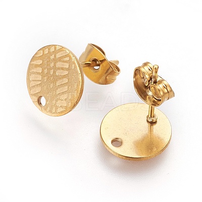 Ion Plating(IP) 304 Stainless Steel Ear Stud Findings X-STAS-O119-14A-G-1