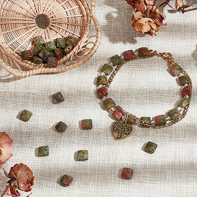 2 Strands Natural Unakite Beads Strands G-GA0001-83-1