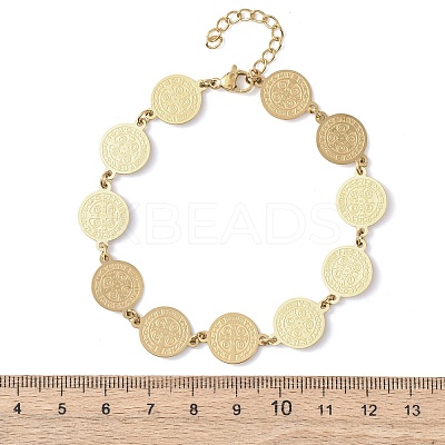 Religion 304 Stainless Steel Link Chain Bracelets for Women LS-BJEW-F524-01G-1