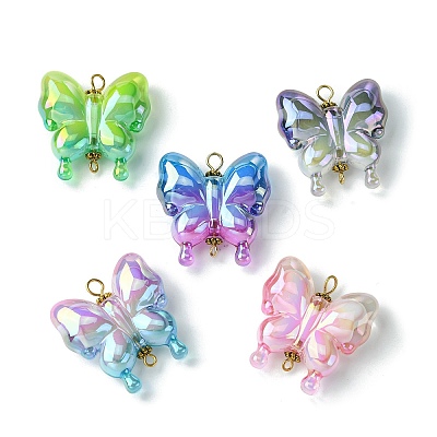 UV Plating Rainbow Iridescent Acrylic Connector Charms PALLOY-JF02521-02-1