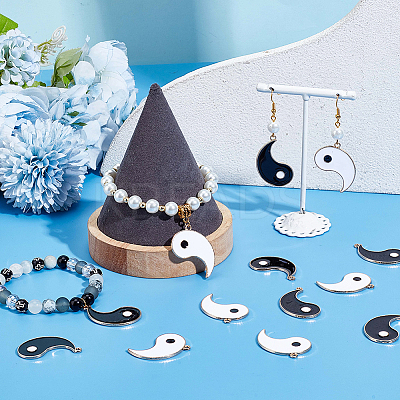 40Pcs 2 Colors Alloy Enamel Pendants ENAM-SC0005-38-1