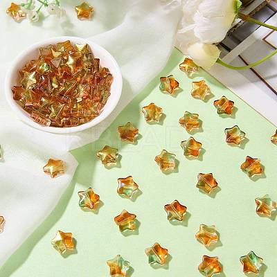 100Pcs Gradient Color Handmade Lampwork Beads DIY-SZ0010-51B-1