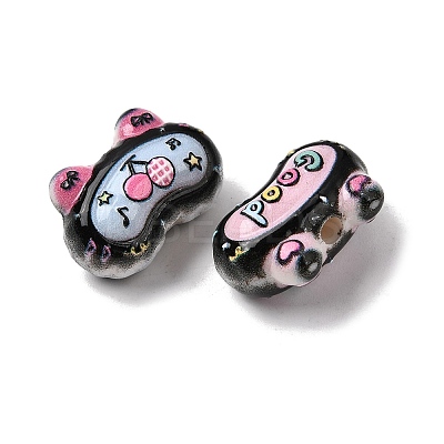 Embossed Opaque Acrylic Beads OACR-Z039-08-1