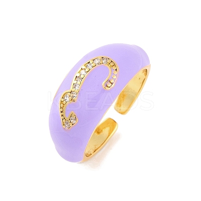 Number 3 Brass Micro Pave Clear Cubic Zirconia Open Cuff Rings RJEW-U009-02D-G-1