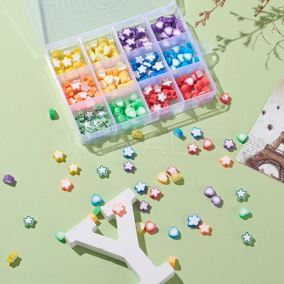 240Pcs 12 Style Handmade Polymer Clay Beads CLAY-YW0001-29-1