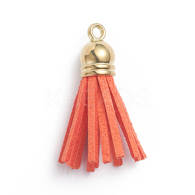 Faux Suede Cord Tassels Pendant Decorations HJEW-WH0006-18M-1