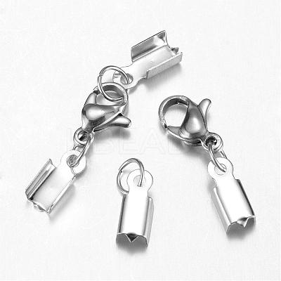 Tarnish Resistant 304 Stainless Steel Lobster Claw Clasps STAS-G075-02B-1