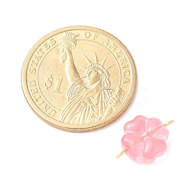 7Pcs 7 Colors Transparent Spray Painted Glass Connector Charms PALLOY-JF03520-02-1
