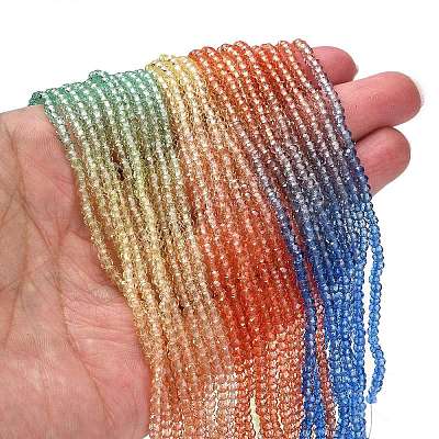 Transparent Painted Glass Beads Strands X1-DGLA-A034-T1mm-A02-1