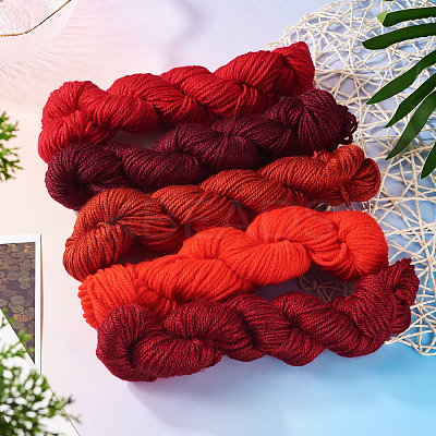 5 Skeins 5 Colors Red Color Theme Acrylic Fiber Yarn OCOR-TA0003-19A-1