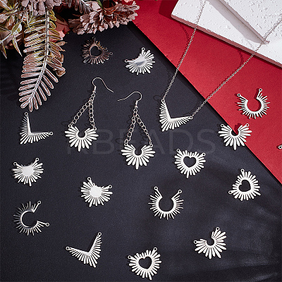 30Pcs 5 Styles Anti-Tarnish 201 Stainless Steel Pendants STAS-UN0062-07P-1