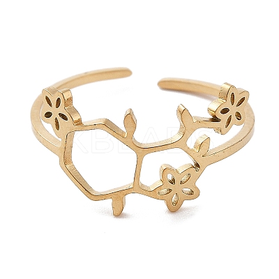 304 Stainless Steel Cuff Rings LS-RJEW-Q002-02G-1