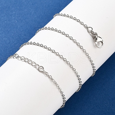 Brass Cable Chain Necklaces for Women NJEW-D302-48P-1