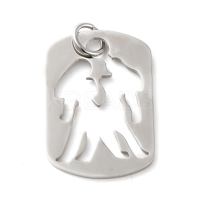Non-Tarnish Hollow 304 Stainless Steel Pendants STAS-C086-04F-P-1