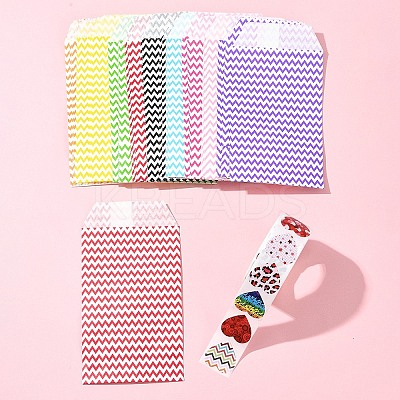 45Pcs 9 Colors White Kraft Paper Bags CARB-FS0001-02-1