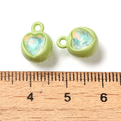 Spray Paint Alloy Rhinestone Pendants PALLOY-S186-11H-1
