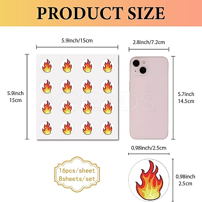 8 Sheets Plastic Waterproof Self-Adhesive Picture Stickers DIY-WH0428-113-1