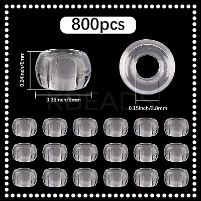 800Pcs Transparent Plastic Beads KY-SP0001-52B-1