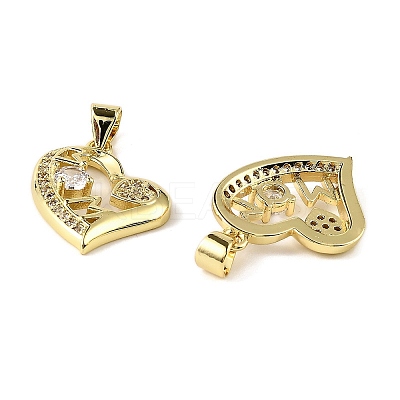 Mother's Day Brass Micro Pave Cubic Zirconia Pendants KK-M324-02A-G-1