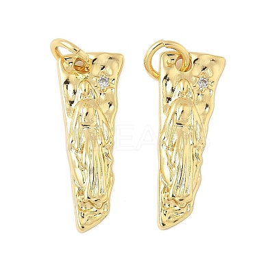 Brass Micro Pave Clear Cubic Zirconia Pendants KK-B139-24A-G-1