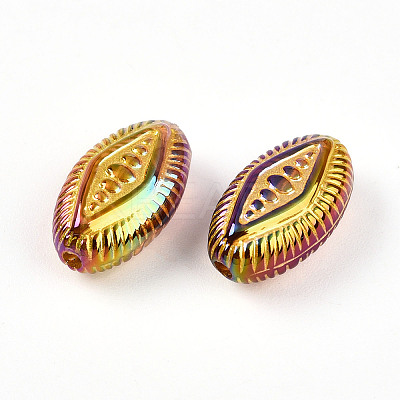 UV Plating Iridescent Opaque Acrylic Beads OACR-T028-33-1