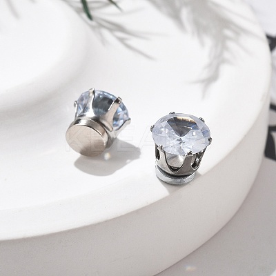 Cubic Zirconia Clip-on Earrings EJEW-L100-01P-07-01-1