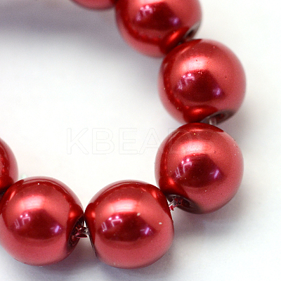 Baking Paint Pearlized Glass Pearl Round Bead Strands HY-Q003-10mm-51-1