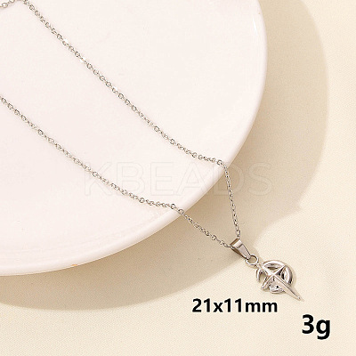 304 Stainless Steel Star Pendant Necklaces LL9510-7-1