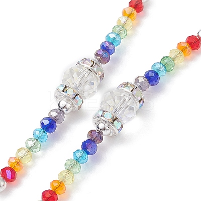 Glass Beaded Rosary Bead Necklaces NJEW-JN04326-1