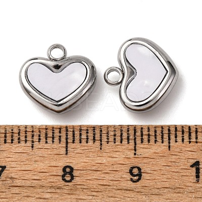 304 Stainless Steel Resin Pendants STAS-P406-15A-P-1