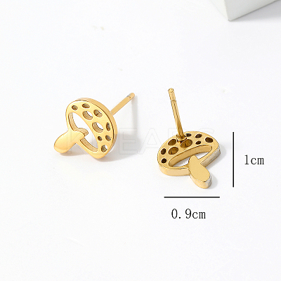 Elegant Mushroom 201 Stainless Steel Stud Earrings UQ0221-1