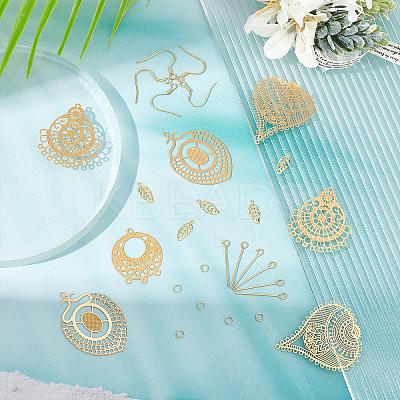 DIY Filigree Dangle Earring Making Kit DIY-UN0003-49-1