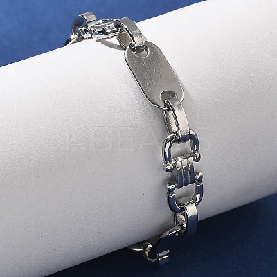 304 Stainless Steel Oval Link Chain Bracelets for Women Men BJEW-A033-04P-1