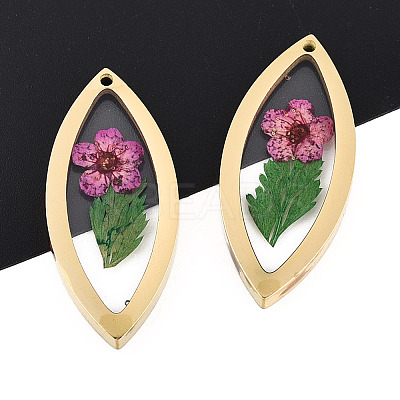 304 Stainless Steel Epoxy Resin Pendants STAS-T072-31-1