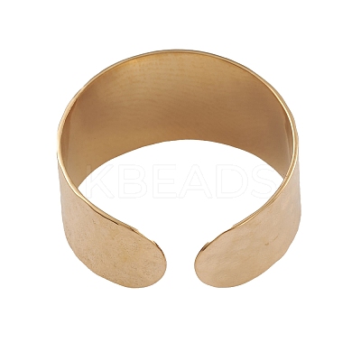 Ion Plating(IP) 304 Stainless Steel Textured Open Cuff Rings for Women RJEW-G285-67G-1