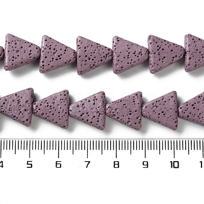 Triangle Dyed Natural Lava Rock Beads Strands G-O126-04A-09-1