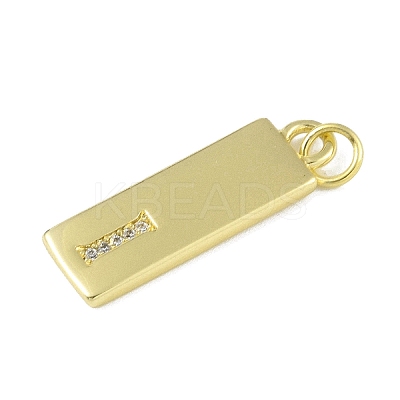 Brass Micro Pave Clear Cubic Zirconia Pendants KK-P266-06G-I-1